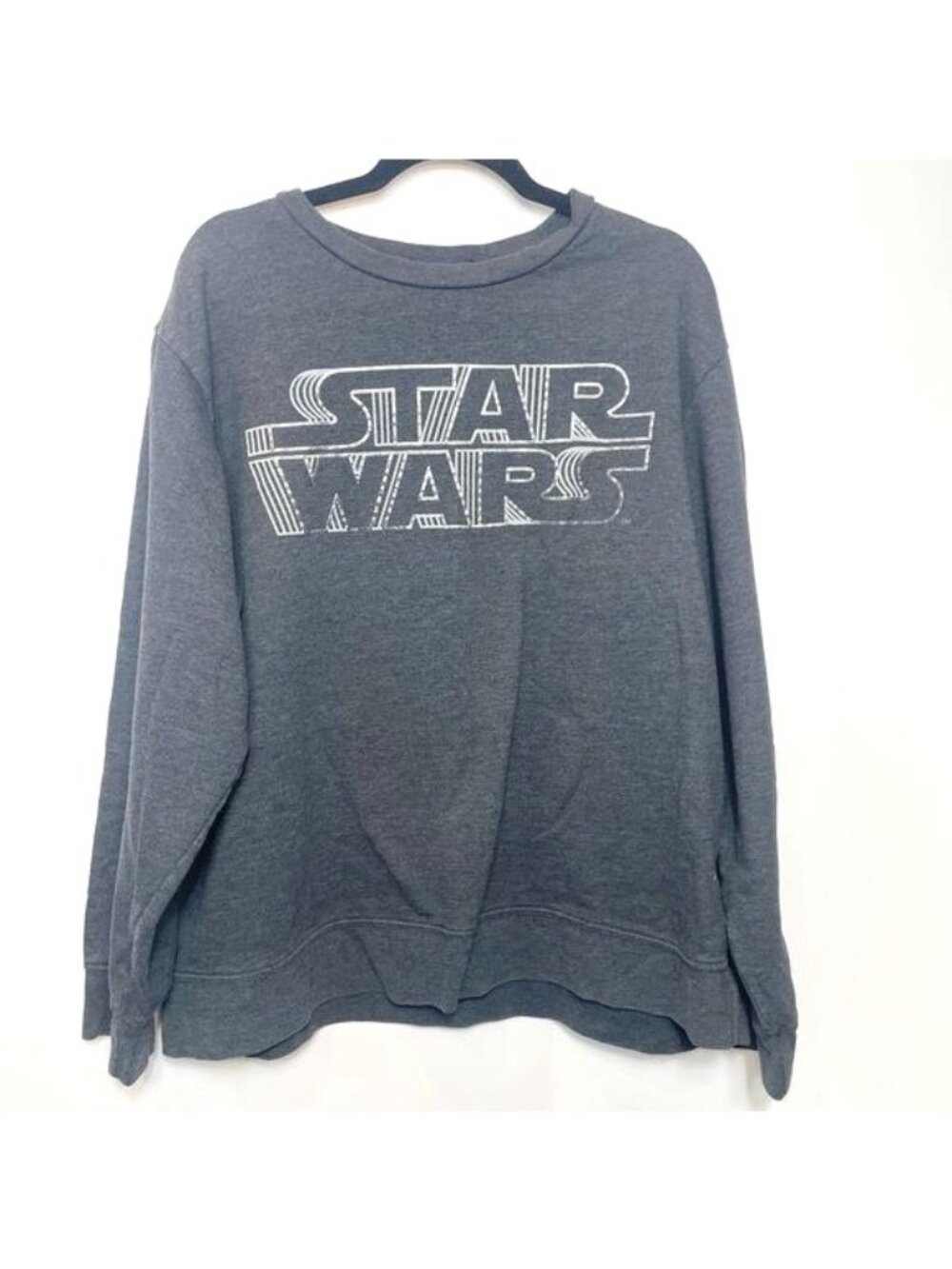 Star Wars Gray Crewneck Sweatshirt With Silver Logo Print Size XL